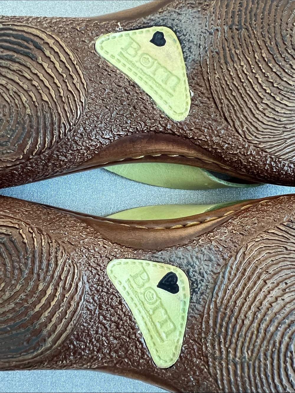 Born | Lime Green Floral Leather Slide Sandals - Picture 14 of 16